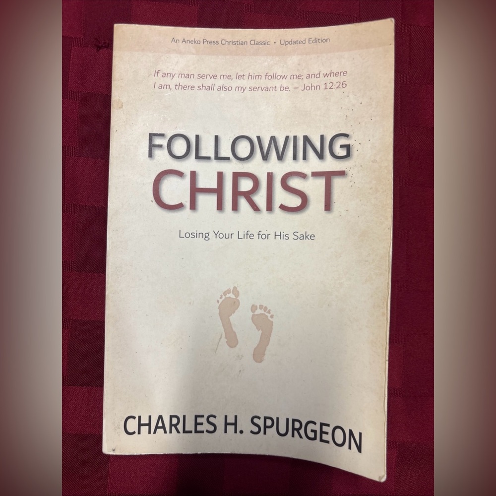 Following Christ Paperback Book - Cream Cover with Red Accent